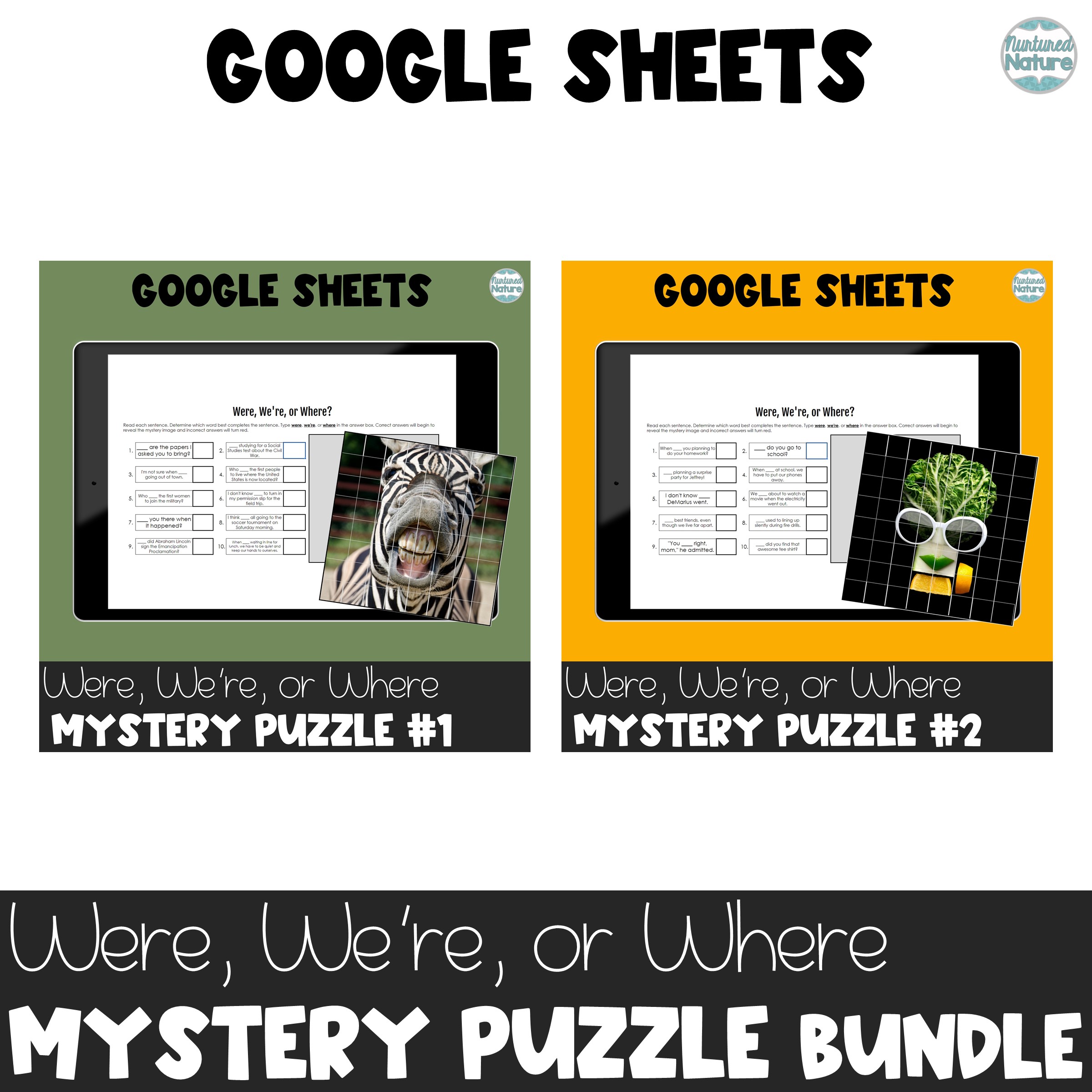 Where Were We're Digital Pixel Art Puzzle Bundle - Commonly Confused Homophones