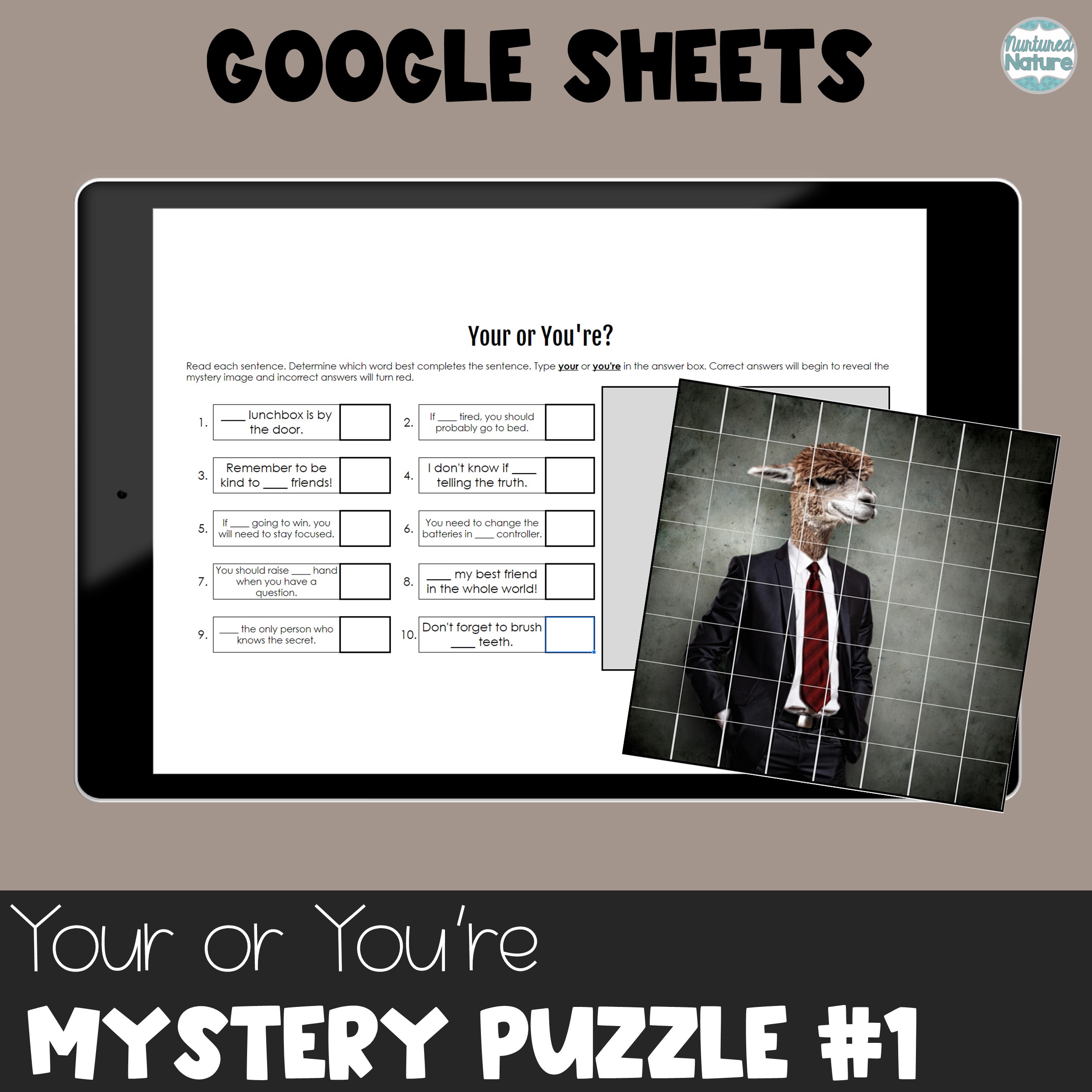 Your You're Digital Pixel Art Mystery Puzzle 1 - Commonly Confused Homophones