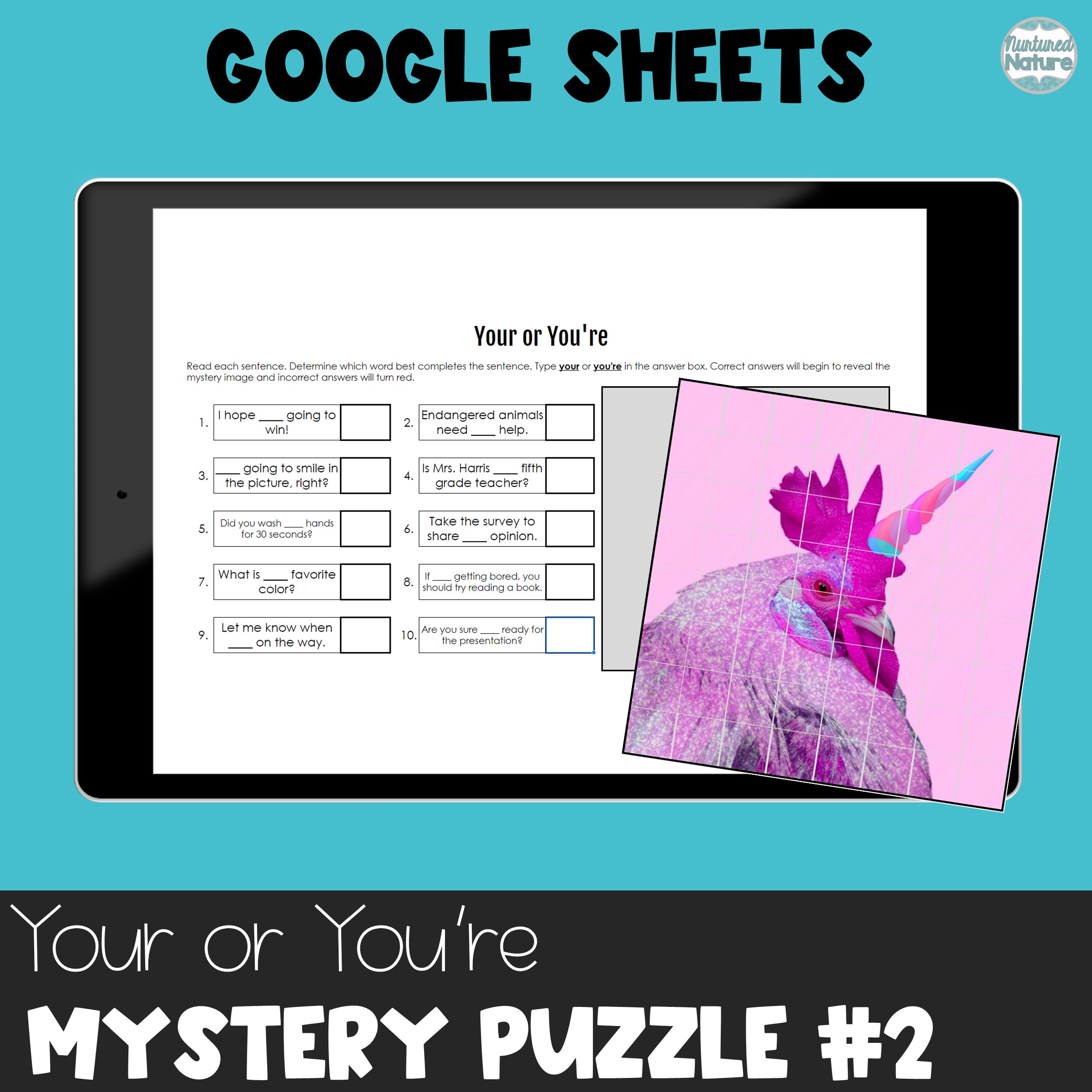 Your You're Digital Pixel Art Mystery Puzzle 2 - Commonly Confused Homophones