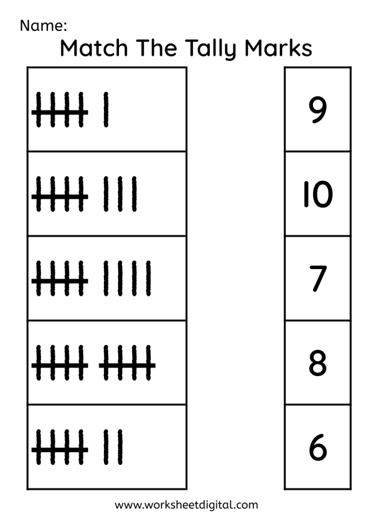 Tally Marks Number 1 - 20 Printable Worksheets | Made By Teachers