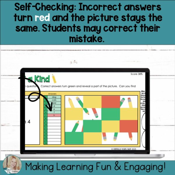 Editable Self-Checking Two of a Kind Task Card Template Digital ...