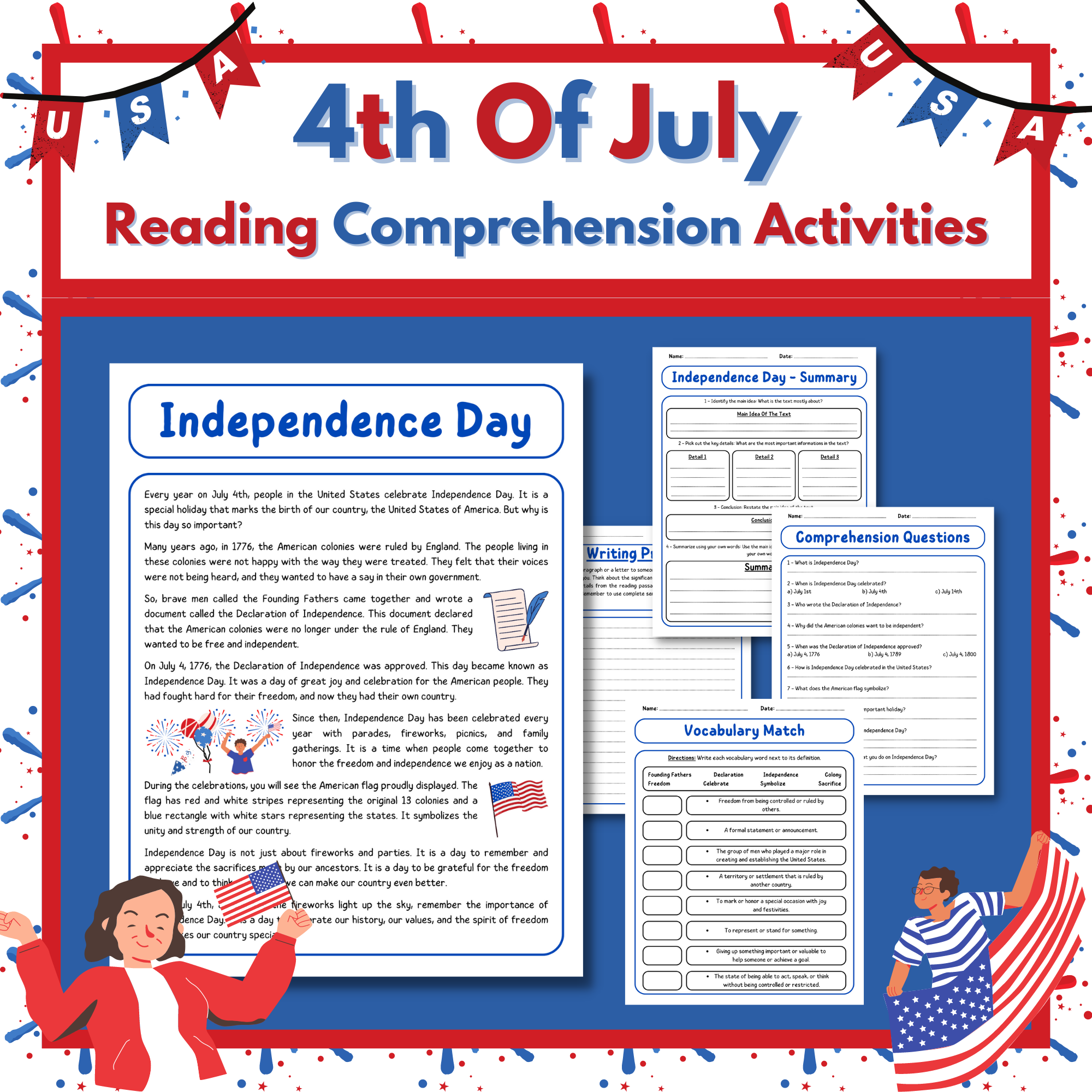 Fourth Of July Independence Day Reading Comprehension Activities | Made By Teachers fourth-of-july-independence-day-reading-comprehension-activities-made-by-teachers