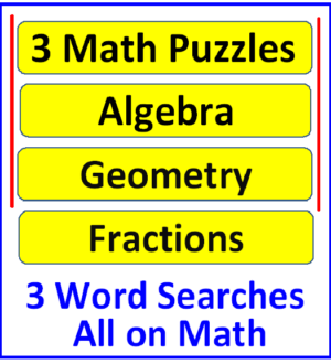 Search Bar With Math 3 Math Word Search Puzzles Algebra, Geometry, Fractions | Made By Teachers