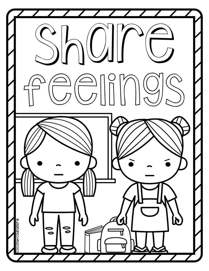 Conflict resolution coloring pages made by teachers