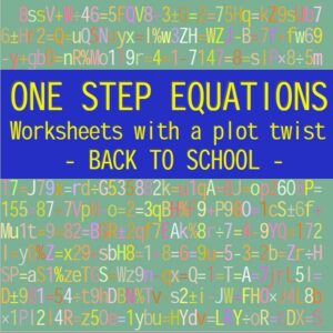 ONE STEP EQUATIONS - BACK TO SCHOOL