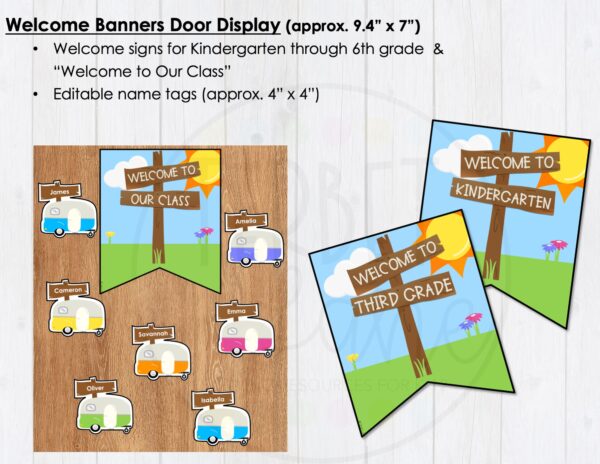Camping Theme Bulletin Board Letters | Editable Door Decor - Made By ...