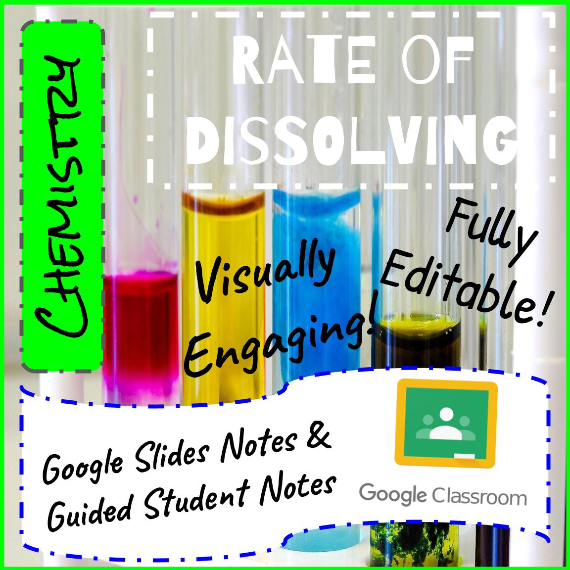 Rate of Dissolving Google Slides Lesson with Matching Student Guided Notes