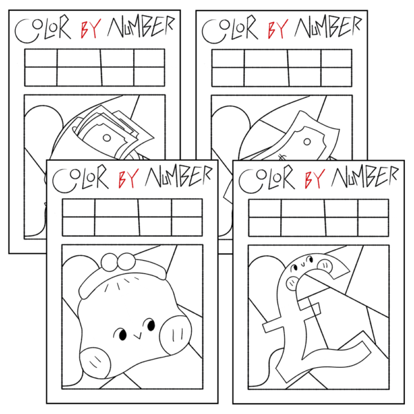 Money Activity Bundle, Saving Money Coloring Pages, Color By Number ...