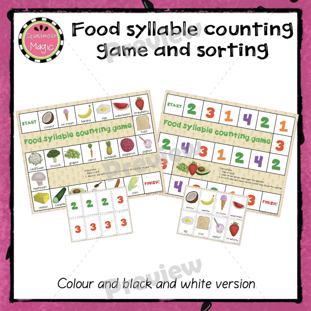 Garden syllable counting game and sorting - phonological awareness ...