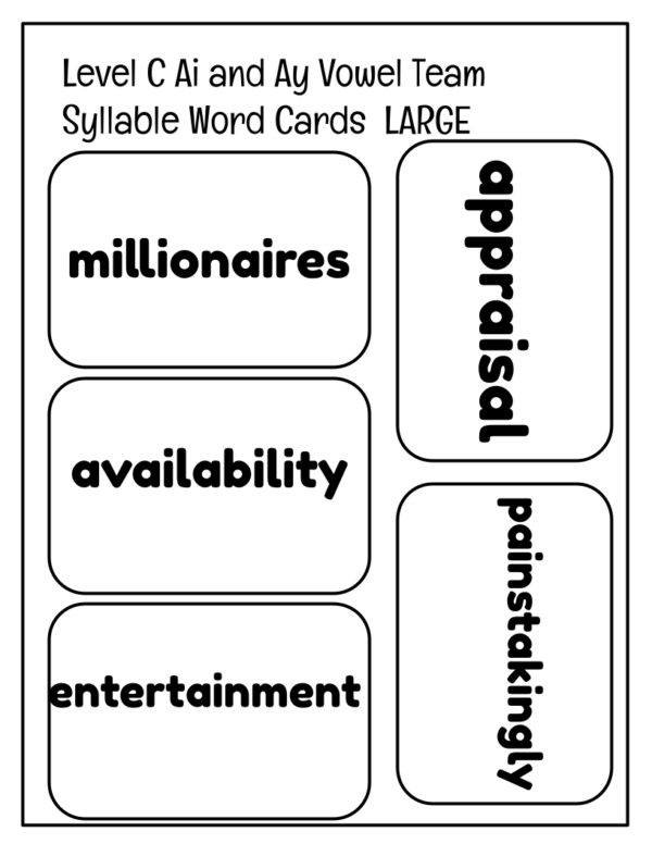 Decoding vowel teams in multisyllabic words intervention activities