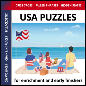 USA Puzzles - social studies enrichment for early finishers