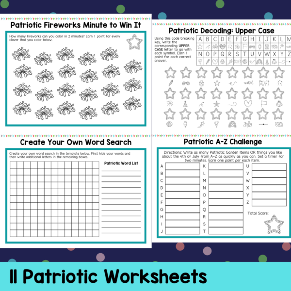 Summer patriotic ot handwriting activities made by teachers