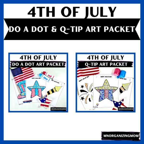 4th of July Do A Dot and Q-Tip Art Packet Bundle - Made By Teachers
