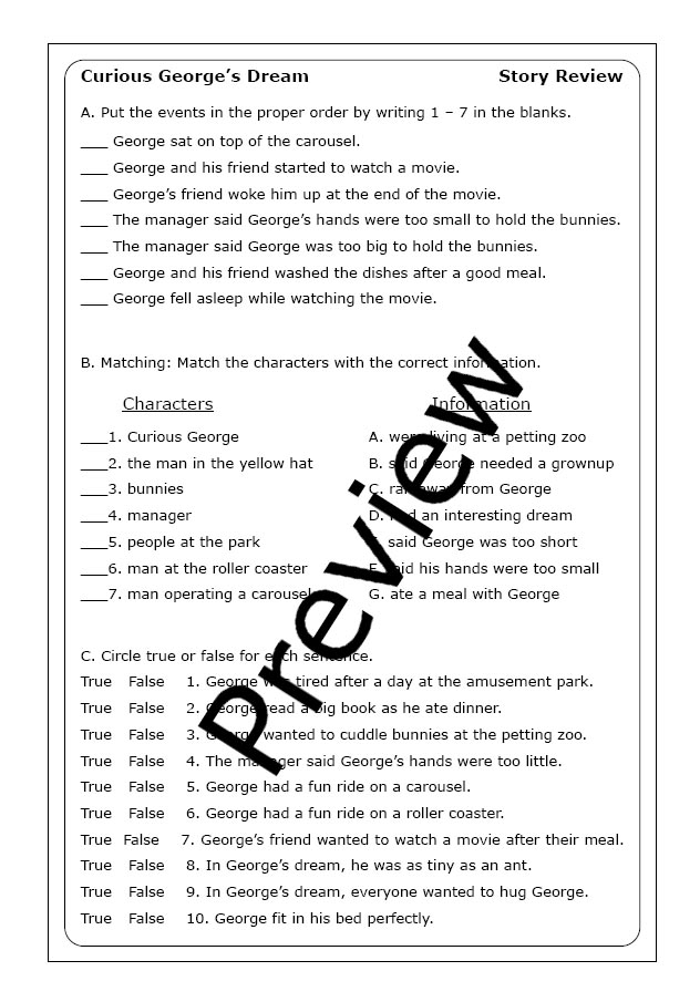 "Curious Dream" worksheets Made By Teachers