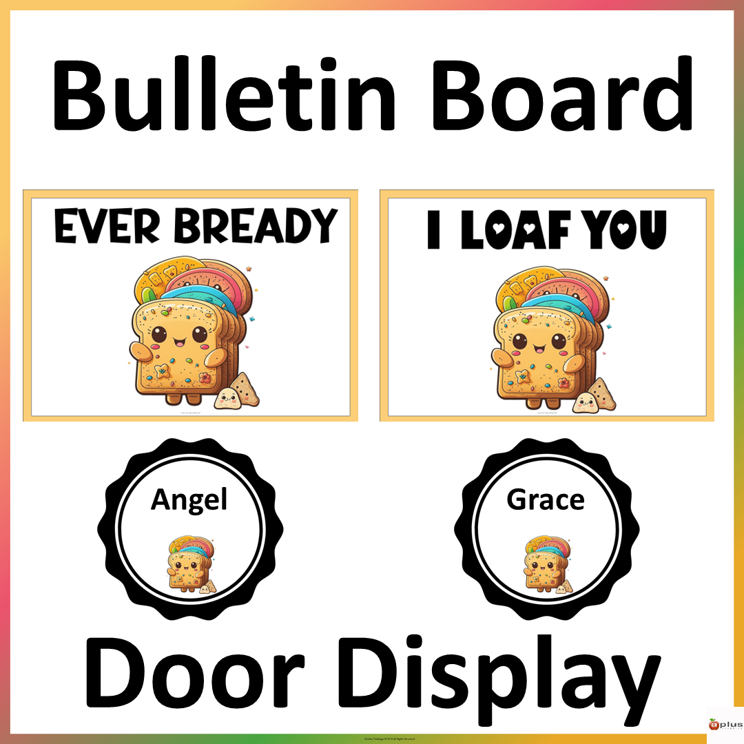 Food Pun Bread Bulletin Board Door Display Decoration Editable