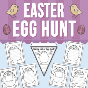 Easter Egg Hunt Writing: Invitations, Sequencing, Pennant Craft, and Letter