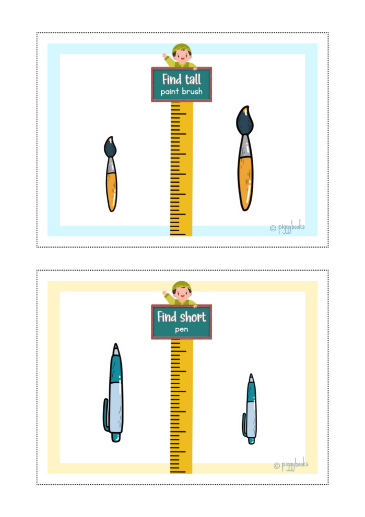 Tall or short identification task cards | Made By Teachers