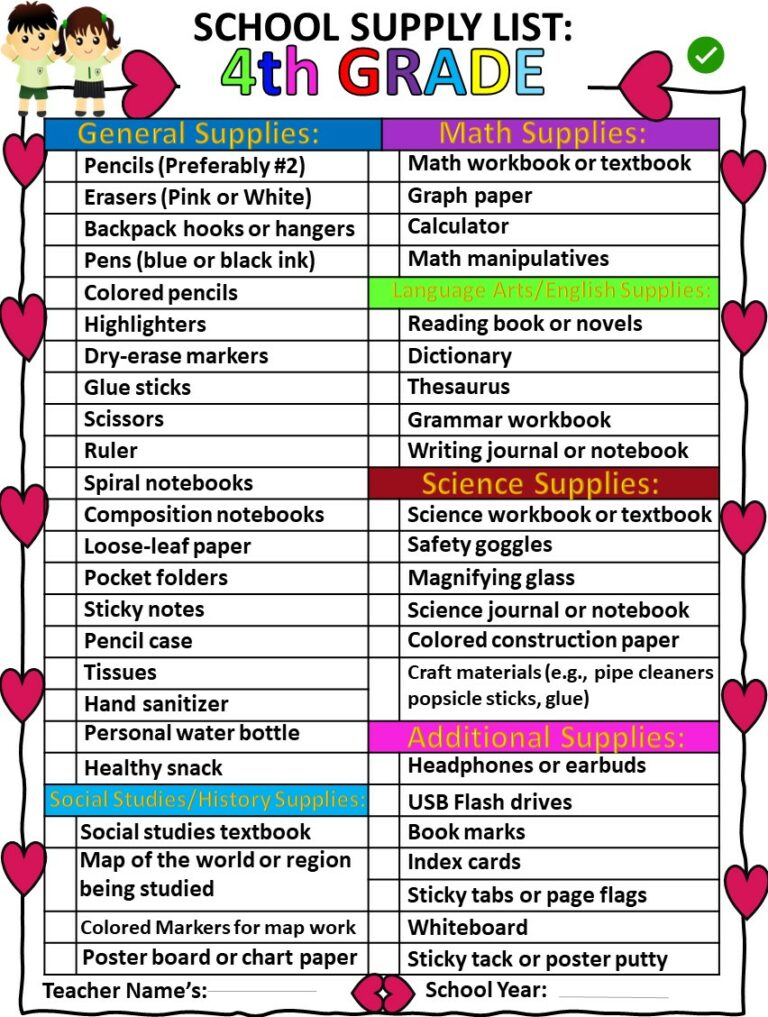 7th Grade School Supply List 2024 25 25th Lotta Elfreda