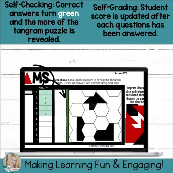 Editable Self-Checking Tangram Task Card Digital Resource Template Vol ...