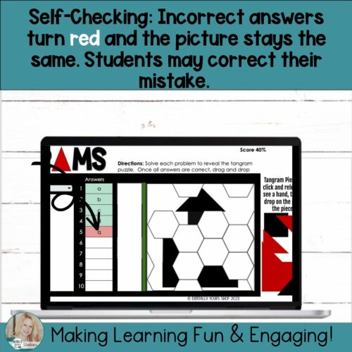 Editable Self-Checking Tangram Task Card Digital Resource Template Vol ...
