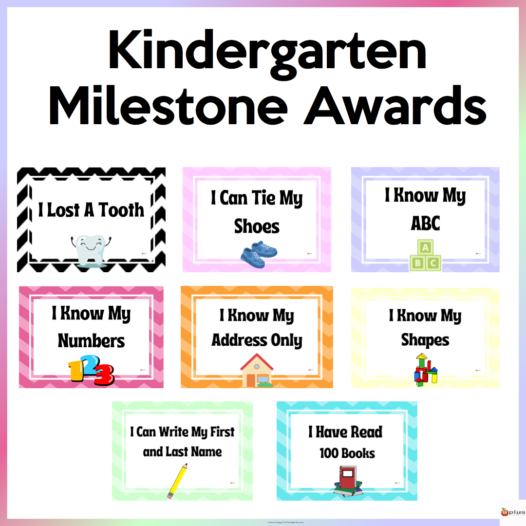 Kindergarten Milestone Award Certificates