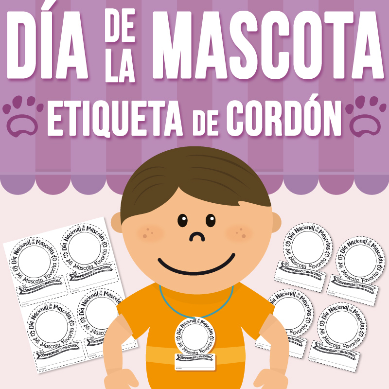 Día de la Mascota | Etiqueta de Cordón