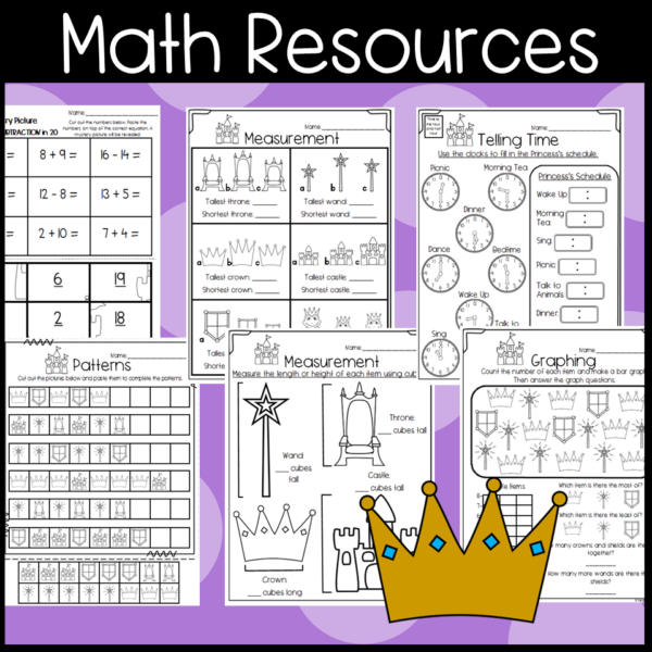 Fairy Tale Themed Math and ELA Worksheets Review Back to School - Made ...