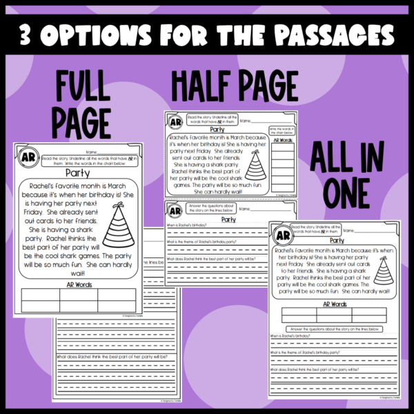 AR and OR Passages | Made By Teachers