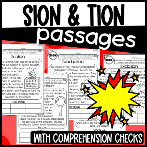 SION and TION Passages | Made By Teachers
