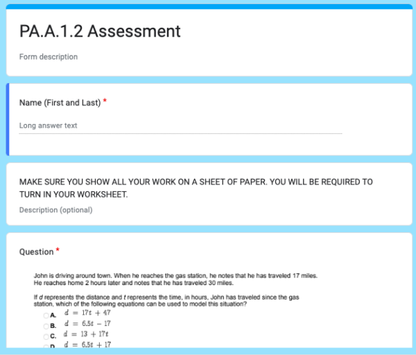 Complete Online Distance Learning 8th Math Linear Relationships PA.A.1. ...