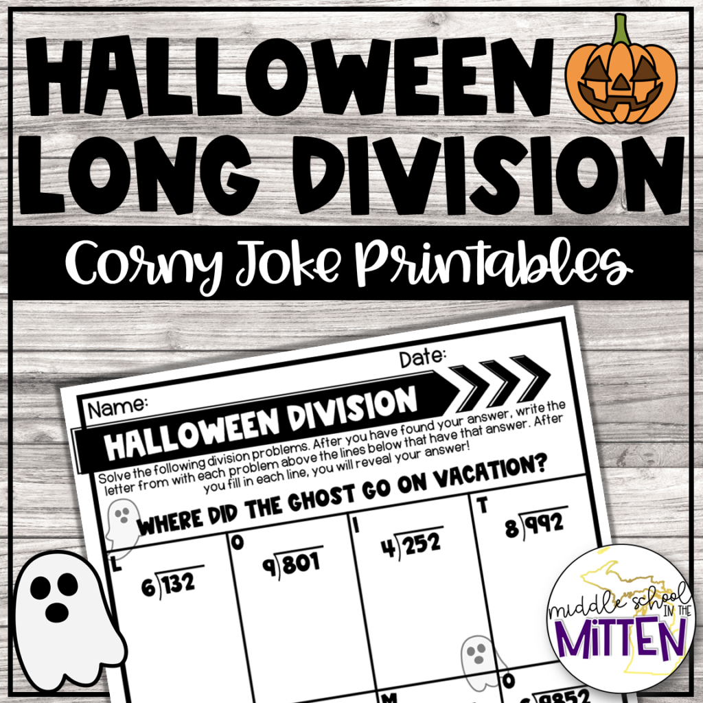 Halloween Long Division Corny Joke Printable Practice Pages Made By Teachers