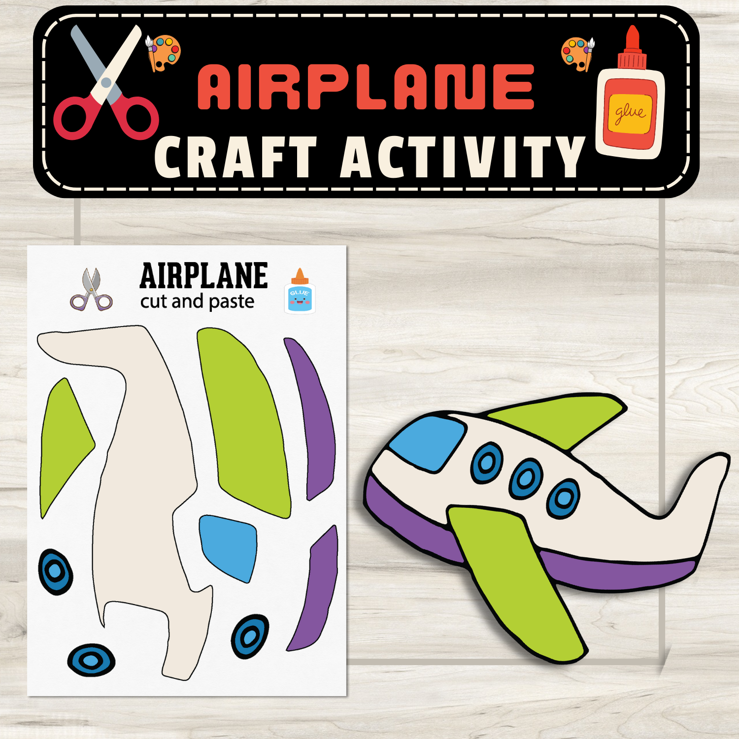 Airplane Craft Cut Paste Activity Soar Into Creative Adventures