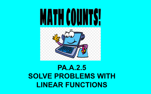 Complete Online Distance Learning 8th Math Solve Linear Functions PA.A ...