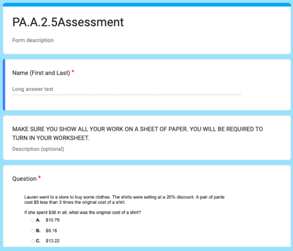 Complete Online Distance Learning 8th Math Solve Linear Functions PA.A ...
