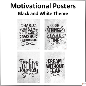 Motivational Posters Classroom Decor Black and White - Made By Teachers