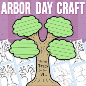 Arbor Day Craft and Writing Prompt Activity, Earth Day Printable