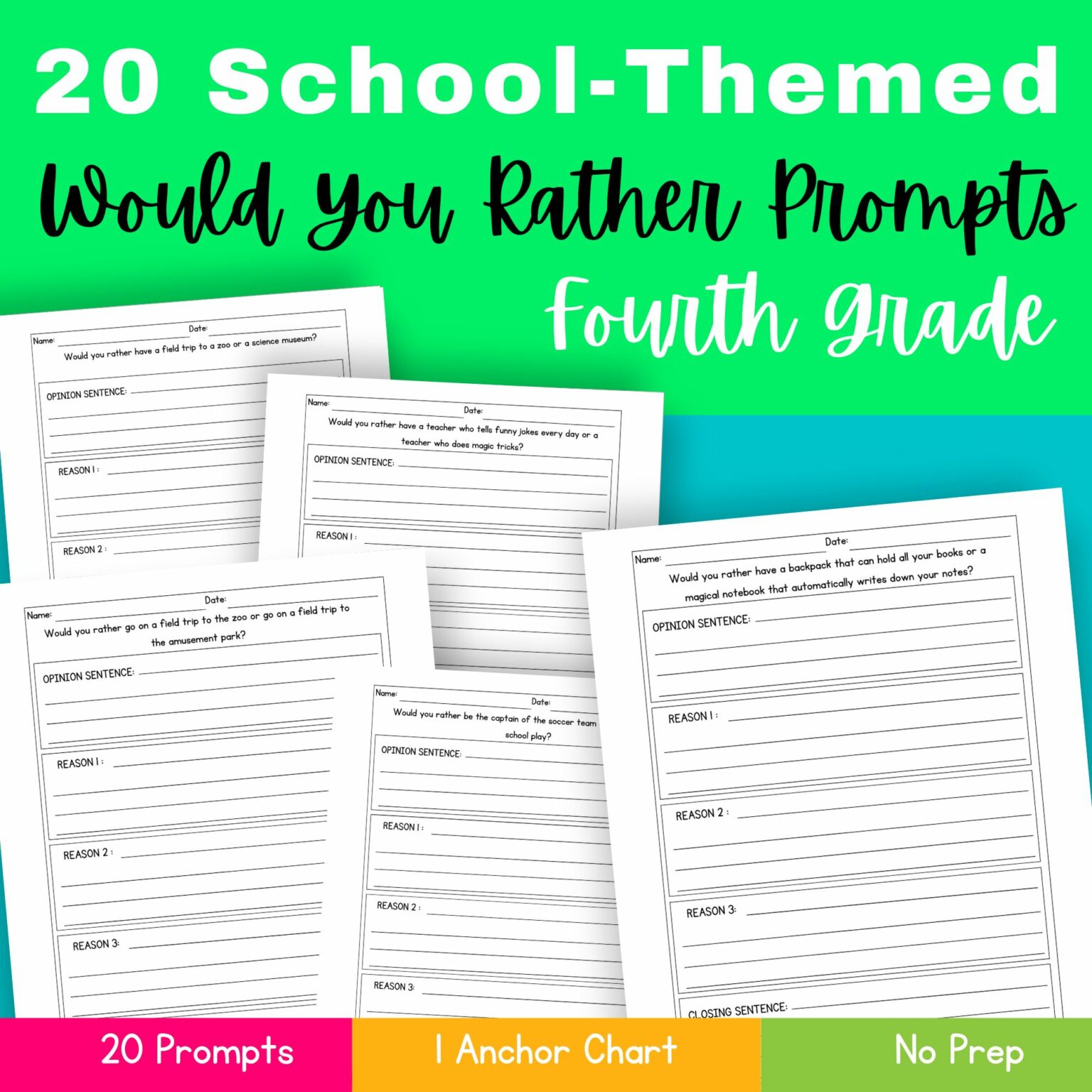 School Themed Would Your Rather Writing Prompts Made By Teachers