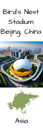 Birds Nest Stadium Bookmarks-Great for Soccer Fans and Reluctant Readers, teaches continents