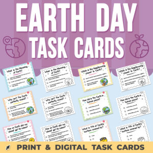 Earth Day Task Cards for Centers & Group Activities (Print & Digital)