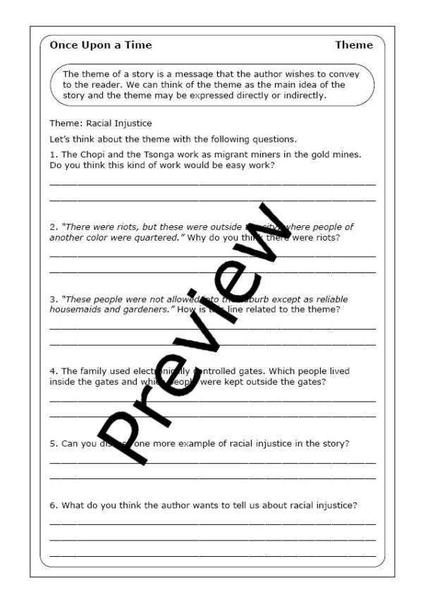 Nadine Gordimer "Once Upon a Time" worksheets Made By Teachers