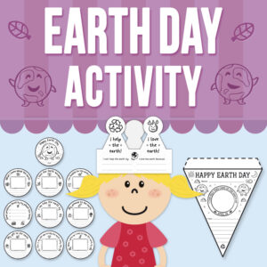 Earth Day Activities, Crown, Pennants and Earth Shaped Mini Book