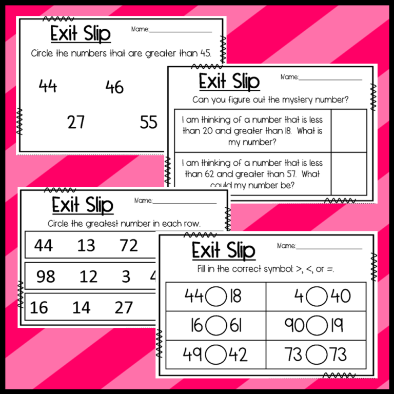 Comparing Numbers Exit Slips | Made By Teachers
