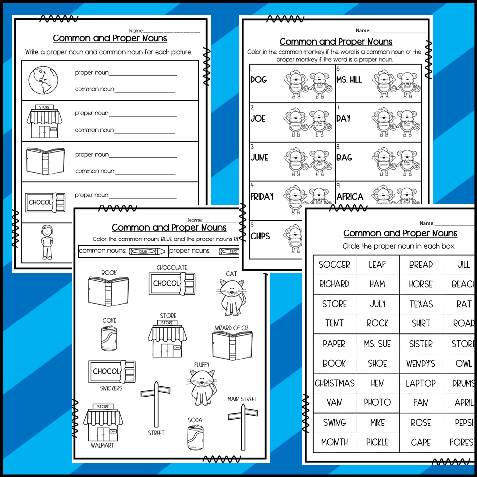 Common and Proper Noun Worksheets | Made By Teachers