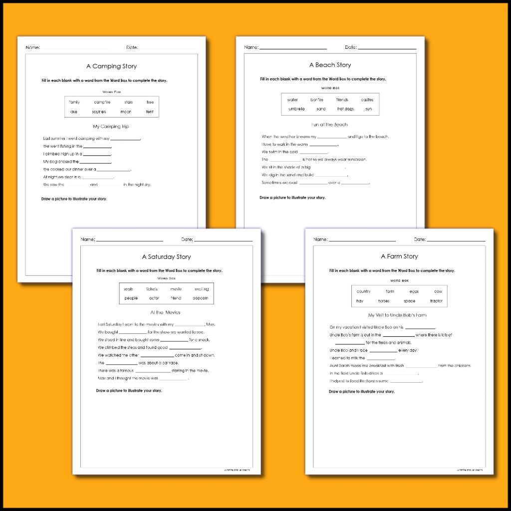 Fill-In-The-Blank Stories - Reading/Writing/Critical Thinking - Grades ...