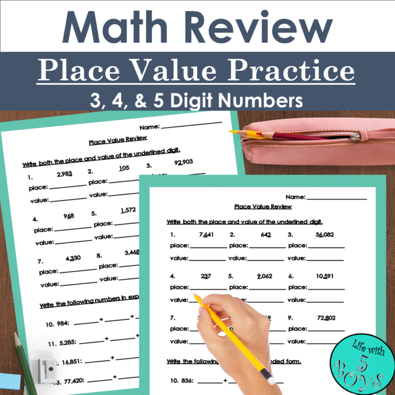 Math Place Value Review Worksheets | Made By Teachers
