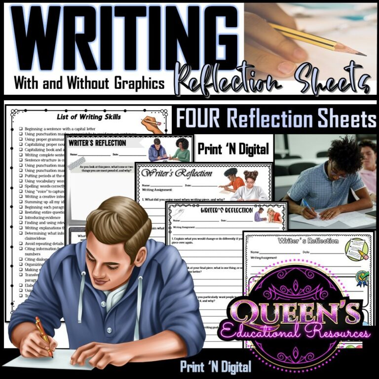 Reflection Sheets Reflection Worksheets Reading and Writing