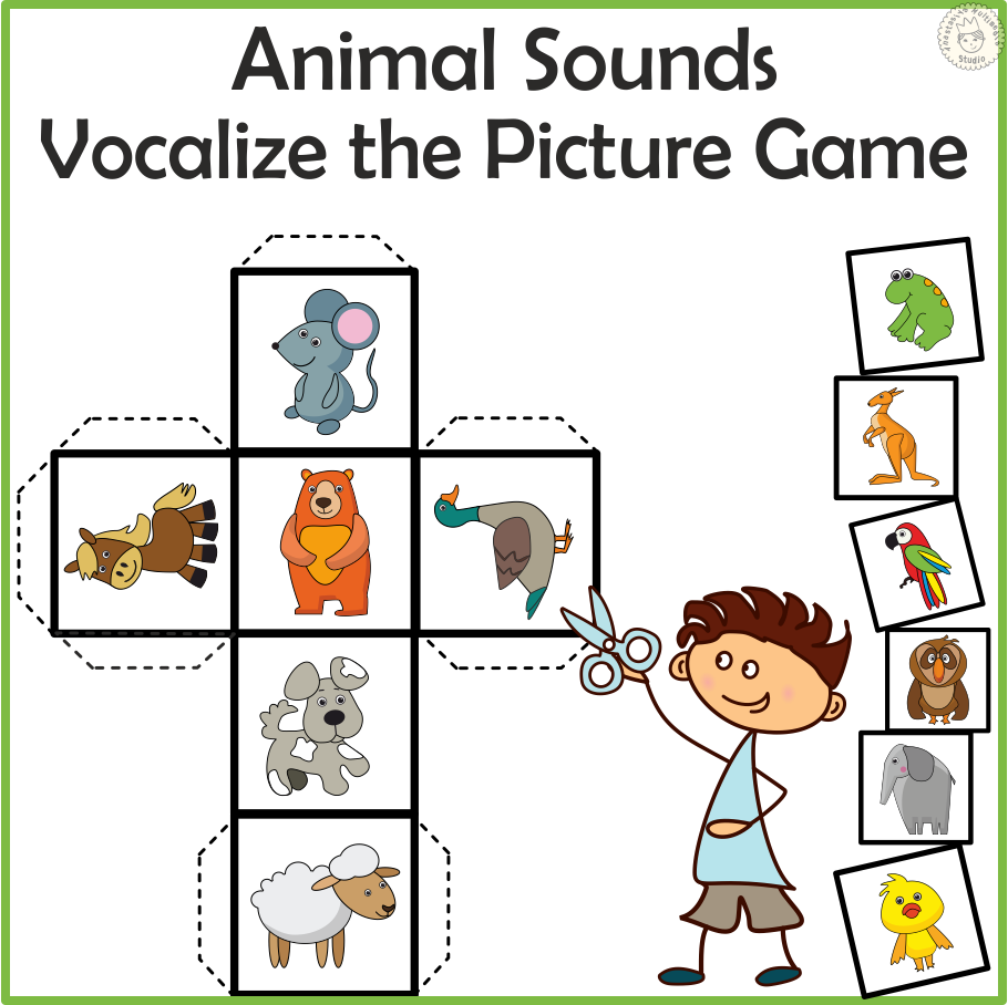 Animal Sounds Vocalize the Picture Game Paper Blocks Made By Teachers