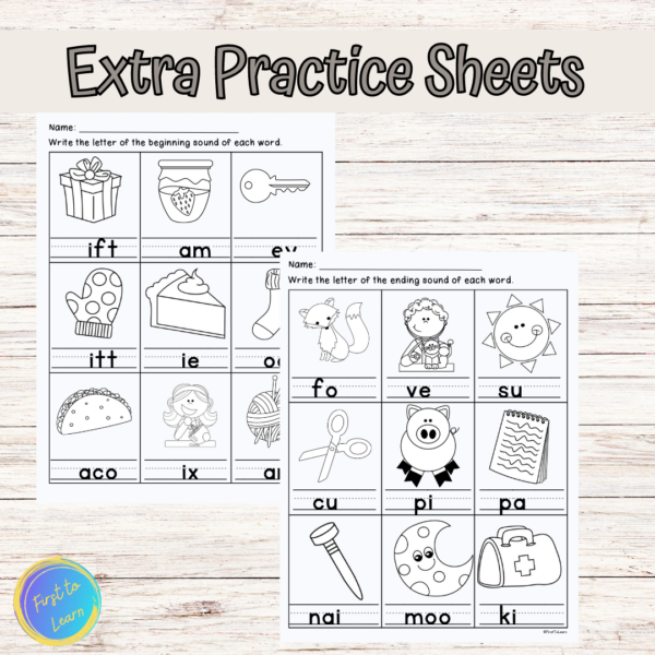 Beginning and Ending Sounds Clip Cards Kindergarten/First Grade - Made ...