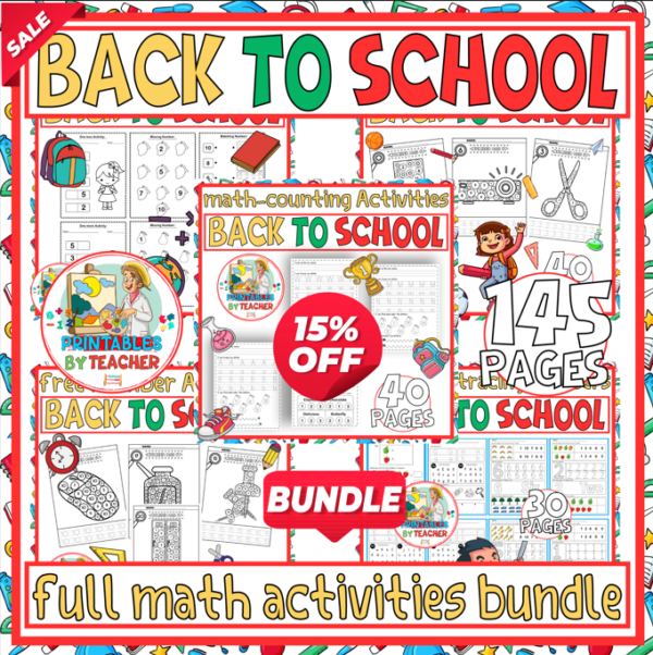 back to school activities math activities- full math and numbers ...