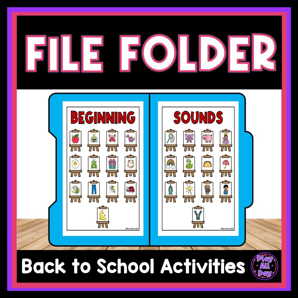 Back to School File Folder Activities | Alphabet Numbers Shapes Colors ...